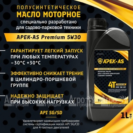 Масло моторное всесезонное полусинтетическое APEK-AS Premium 5W30 (1,0л.) для 4-х тактных двигателей  в Екатеринбурге