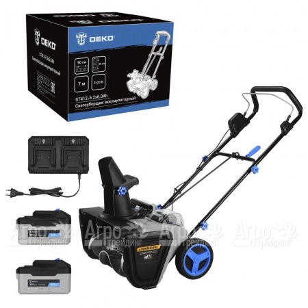 Снегоуборщик аккумуляторный DEKO ST412-6 2х6 Ач в Екатеринбурге